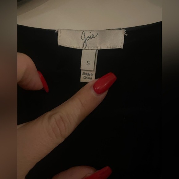 Joie Motega Tie-Waist Silk Dress Black Small - Picture 6 of 8